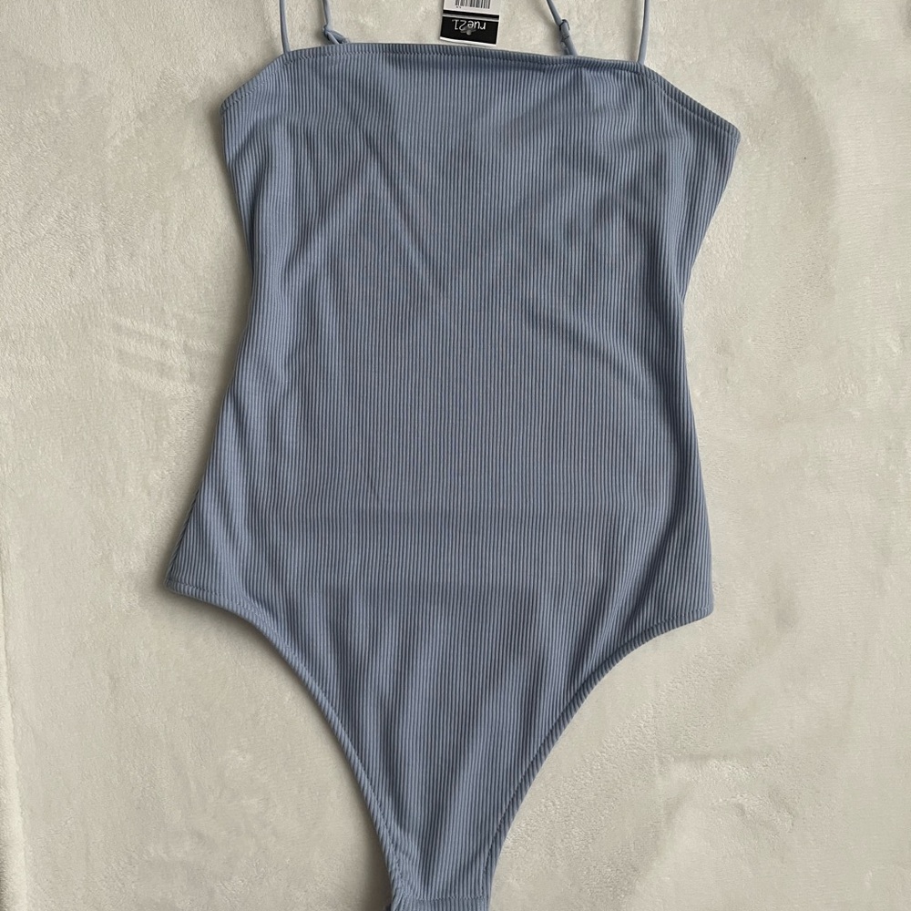 Rue21 Sky Blue Ribbed Bodysuit